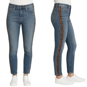Joes Jeans The Charlie High Rise Skinny Ankle Leopard Side Stripe Medium Wash 26